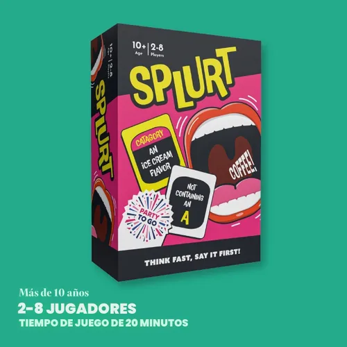 Vista 2 de Gamewright - Party to Go - Splurt - Piensa Rápido, Di Lo Primero - A partir de 10 años, 2-8 jugadores