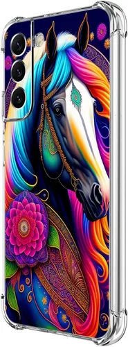 Vista 25 de Funda para Galaxy S21 FE 5G, protección contra caídas de flores de mariposa azul, a prueba de golpes, carcasa protectora de cuerpo completo Mariposa