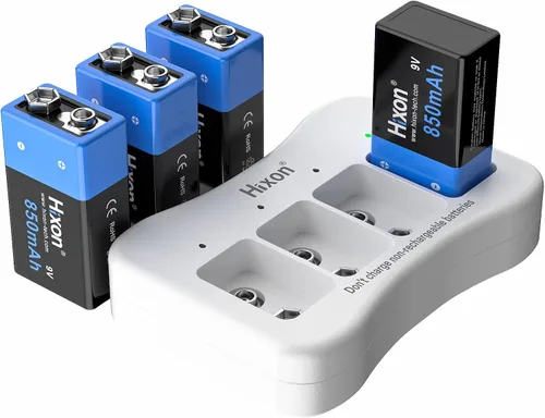 Vista 9 de Hixon Baterías de litio recargables USB de 9 V, baterías de iones de litio de larga duración de 760 mAh de 9 voltios con cable de carga tipo C