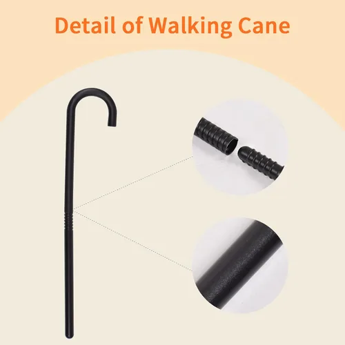 Vista 6 de dipartro Disfraz de anciano para niños y hombres, juego de accesorios de disfraz de abuelo con cejas falsas de bigote, barba, tubos, bastón, gafas