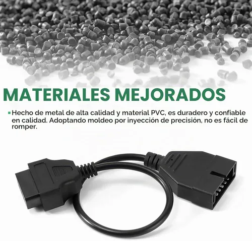 Vista 4 de conector de escáner OBD1, 1 pieza de 12 pines a adaptador de cable OBD1 a OBD2, herramienta de extensión de diagnóstico de 40 cm para lectura