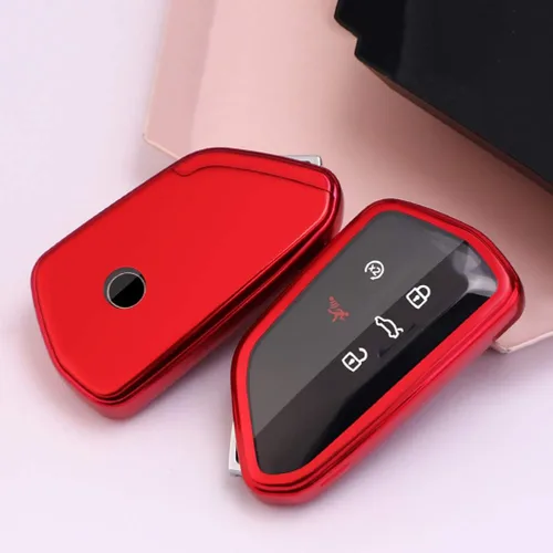 Vista 8 de ontto Funda para llavero Volkswagen 2020, funda de TPU suave para llave de VW Golf 8 Skoda Octavia 2020, con llavero, azul