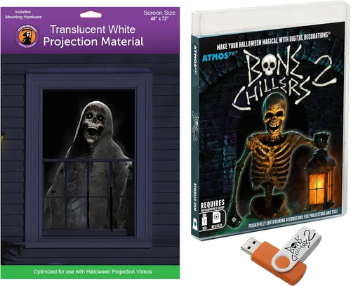 Vista 14 de Reaper Brothers® Kit de decoración digital de Halloween incluye 8 efectos de video AtmosFX® para Halloween Plus pantalla de proyección holográfica