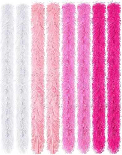 Vista 25 de Jexine Boas de plumas artificiales en masa, boas esponjosas para decoración de disfraces de boda, vestidos, suministros para fiestas de té