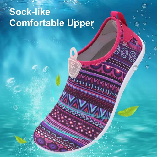 Vista 3 de Fires Zapatos de agua para mujeres y hombres, de secado rápido, calcetines de agua descalzos, transpirables, para senderismo, natación, playa, surf