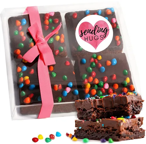 Vista 13 de Cesta de regalo de galletas de brownies de Pascua, regalo de comida de chocolate envuelta individualmente para hombres, mujeres y niños, paquete
