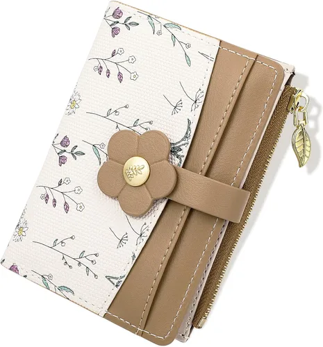 Vista 8 de Farcauo Cartera para Mujer delgada con Flores Kawaii, Carteras para Mujeres, Cartera Linda y delgada para Mujeres, Contemporáneo