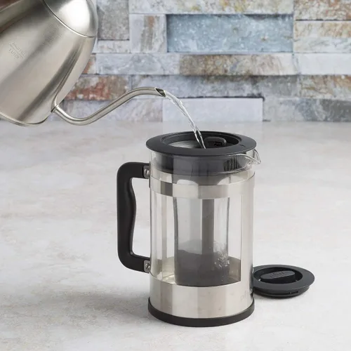 Vista 5 de Primula Kedzie - Cafetera helada de lujo con mango de agarre cómodo, jarra de vidrio duradera, filtro de malla extraíble, 6 tazas, acero inoxidable
