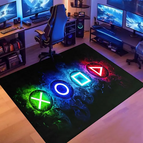 Vista 20 de Alfombras de juegos para niños y adolescentes, decoración de dormitorio, alfombras de jugador para sala de estar, alfombras de mando de gamepad