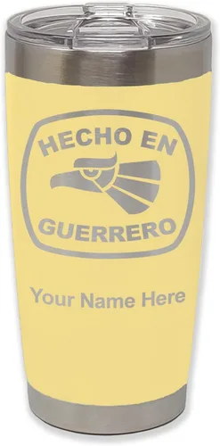 Vista 41 de LaserGram Vaso aislado al vacío de 20 onzas, hecho en Guerrero, grabado personalizado incluido (negro)