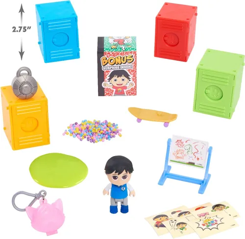 Vista 3 de Just Play Ryan's World - Taquillas sorpresa apilables, 5 casilleros precargados, incluye figura, slime, llavero, los estilos pueden variar, juguetes