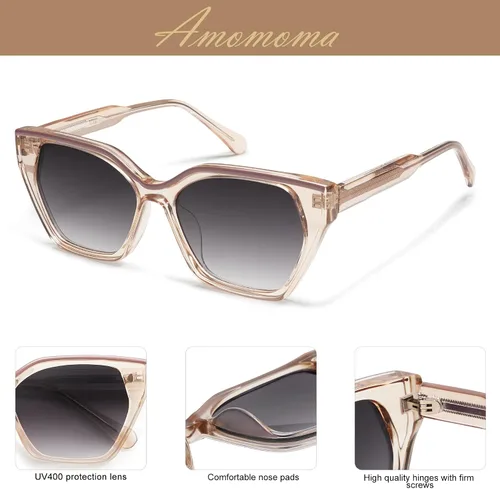 Vista 5 de Lentes de sol cuadrados de moda para mujer, elegantes lentes de sol UV400 AM6632A