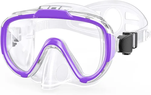 Vista 15 de Gafas de natación para adultos y niños, gafas de natación antivaho con cubierta para la nariz, sin fugas, máscara de buceo de esnórquel transparente