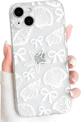 Vista 101 de NITITOP Funda para iPhone 13 Clear Sea Animal - Pez negro Pescado Negro
