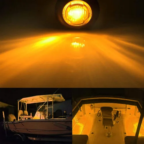 Vista 5 de 10 Uds. ámbar 12V impermeable barco marino cubierta interior cortesía cabina decoración luces de navegación para yate, barco, proa, popa, pesca