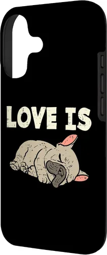 Vista 2 de Love is French Bulldog - Funda de regalo para iPhone 17