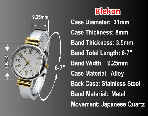 Vista 2 de 2Tone Metal Band Slim Case - Reloj de pulsera para mujer, Movimiento de cuarzo