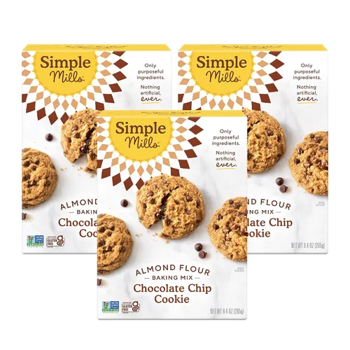 Vista 10 de Simple Mills Mezcla de harina de almendra para hornear, masa de galletas con chispas de chocolate - Sin gluten, a base de plantas, 9.4 onzas