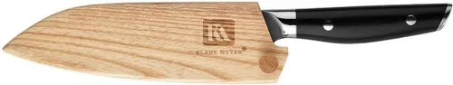 Vista 4 de Klaus Meyer Luxor - Cuchillo Santoku de acero Damasco de 5.5 pulgadas con funda de madera