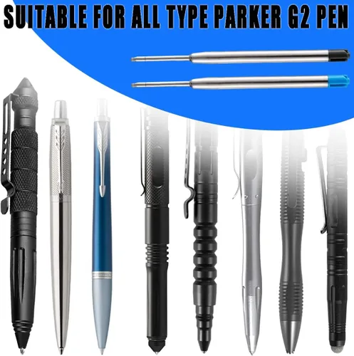 Vista 6 de Recambios para bolígrafos, 3.9 pulgadas de tinta negra, repuesto de tinta de repuesto para bolígrafo Parker Pen táctico (paquete de 10)