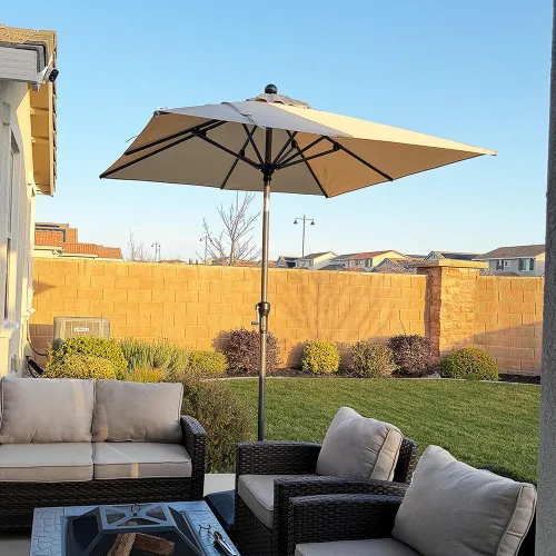 Vista 64 de PURPLE LEAF - Sombrilla de patio rectangular de 6' x 4', sombrilla de mesa para exteriores con marco de aluminio, sombrilla de mercado, sombrilla