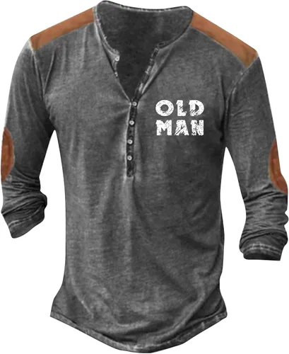 Vista 5 de Camisas de primavera para hombre, de manga larga, estilo Henley, ajuste regular, casual, ligeras, S-5XL