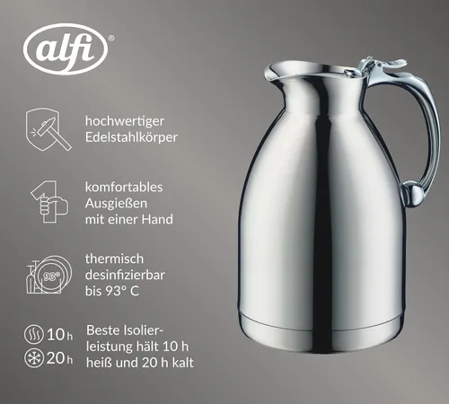 Vista 3 de Alfi Hotello - Jarra térmica de acero inoxidable, 8 tazas