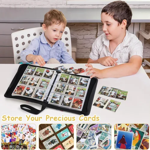Vista 6 de Carpeta de tarjetas para tarjetas de 9 bolsillos, compatible con tarjetas, 9 bolsillos con capacidad para 720 tarjetas. Carpeta de tarjetas