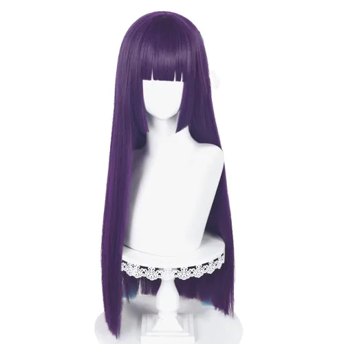 Vista 8 de Arataki Itto - Pelo sintético largo Inazuma liso blanco y rojo de anime, patillas largas, Halloween, carnaval, exposición de cómics, cosplay