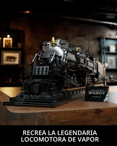 Vista 2 de Nifeliz Locomotora Big Boy, juego de bloques de construcción de locomotora de vapor articulada, kit de exhibición de tren de vapor legendario