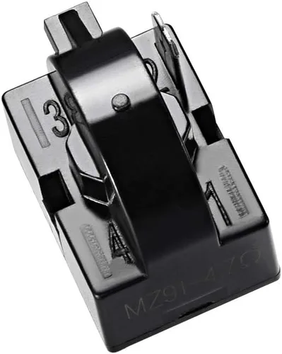 Vista 3 de uxcell Relé de arranque de refrigerador de 4,7 ohmios y 1 pin para compresor negro