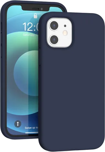 Vista 161 de Funda de silicona líquida compatible con iPhone 12 Pro Max 6.7 pulgadas, funda de gel de protección completa con forro de microfibra, funda