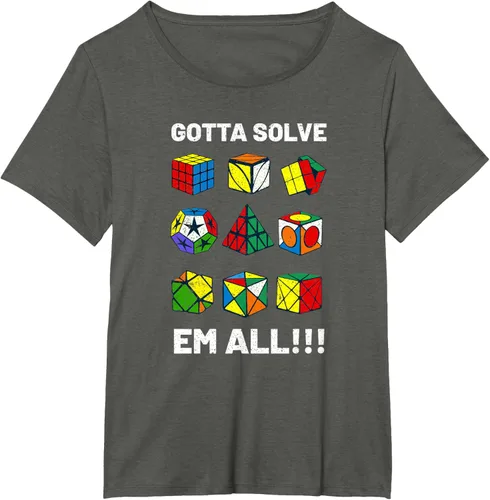 Vista 63 de Camiseta competitiva Puzzle Cube Gotta Solve Em All Speed Cubing
