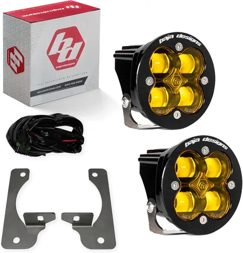 Vista 13 de Kit de luces LED de niebla de bolsillo Baja Designs Squadron-R SAE compatible con Jeep Gladiator 2020-22; Wrangler JL 2018-22 parachoques OEM