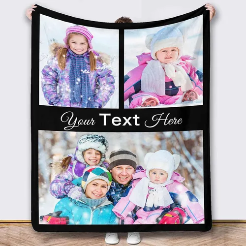 Vista 15 de Mantas de fotos personalizadas, 10 fotos personalizadas, mantas de imagen personalizadas, regalos para hermana, papá, mamá, hija, hijo