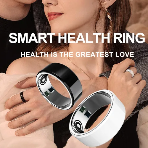 Vista 6 de Smart Ring Sleep Fitness Tracker, registra el sueño, frecuencia cardíaca, temperatura, oxígeno en sangre y podómetro, anillo de salud con estuche