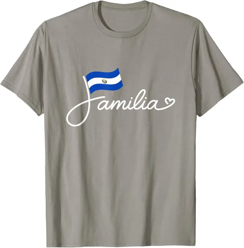 Vista 31 de El Salvador Familia - Camiseta con texto en inglés "La Familia de la Bandera Salvadoreña