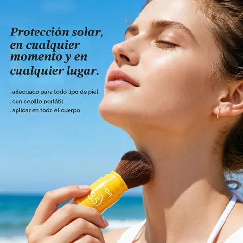Vista 8 de KYDA Protector solar mineral en polvo para rostro y cuero cabelludo, protector solar SPF 35 para el cuero cabelludo, protector solar