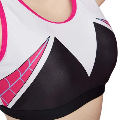 Vista 5 de Willyacos Traje de baño de Gwen para cosplay, traje de baño sexy de Gwen Stacy, bikini de dos piezas, traje de baño para adolescentes, mujeres