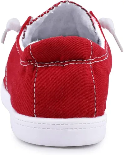 Vista 5 de Tenis de lona para mujer, sin cordones, caña baja, informales, clásicos, cómodos, planos, a la moda