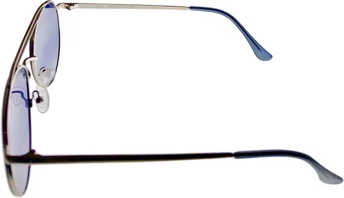 Vista 3 de Kenneth Cole REACTION Shiny Silver KC1365 10B - Lentes de sol de metal para hombre