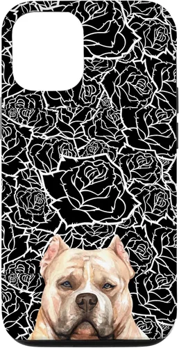 Vista 28 de American Bulldog Bully Dog Rose Flower Black White Pattern Case for iPhone 17