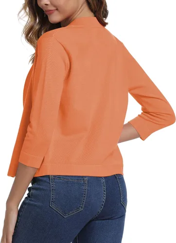Vista 5 de Urban CoCo Cárdigan corto de mangas34 para mujer suéter elegante