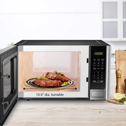Vista 5 de BLACK+DECKER Microondas digital con puerta giratoria y botón de seguridad para niños