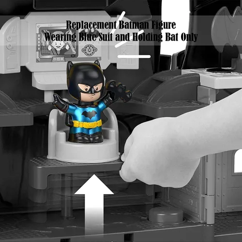 Vista 4 de Piezas de repuesto para Fisher-Price Little People Batcave - GMJ16 ~ DC Super-Friends Playset ~ Figura de Batman de repuesto ~ Llevando traje azul