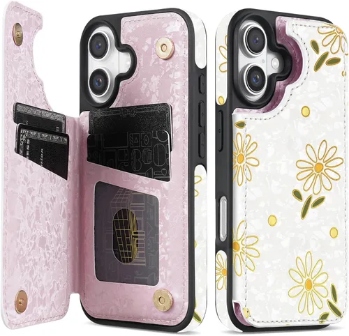 Vista 52 de NNH Funda tipo cartera compatible con iPhone Xs Max con bloqueo RFID, ranuras para tarjetas, folio de piel sintética, función atril, doble cierre
