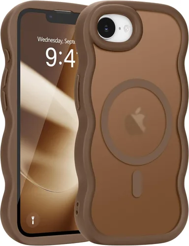 Vista 74 de Pepmune - Funda para iPhone 12 Pro Max con marco ondulado y estructura rígida, color mate claro, cubierta trasera unisex, compatible con Magsafe