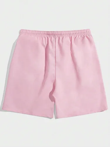 Vista 2 de COZYEASE Pantalones cortos para hombre con estampado gráfico y letras con cordón en la cintura, pantalones cortos casuales con lazo frontal