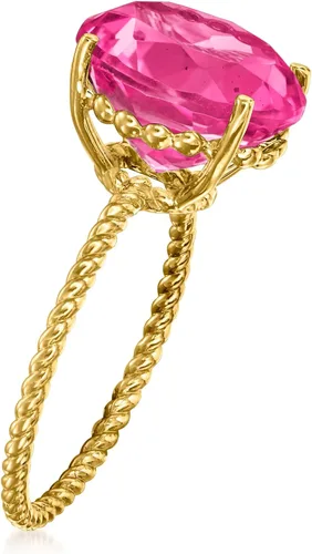Vista 3 de Ross-Simons Gemstone Twist Rope Ring in 14kt Yellow Gold