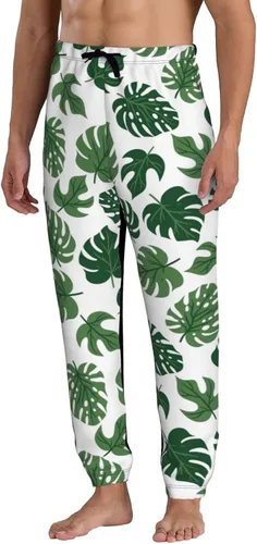 Vista 2 de ultaro Men's Casual Jogger Sweatpants Tropical Leaves Running Sweatpants with Pockets